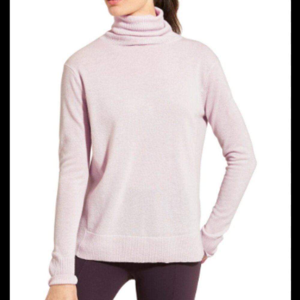 Athleta Cashmere Serenity Turtleneck Sweater, Pale Pink - Womens Large